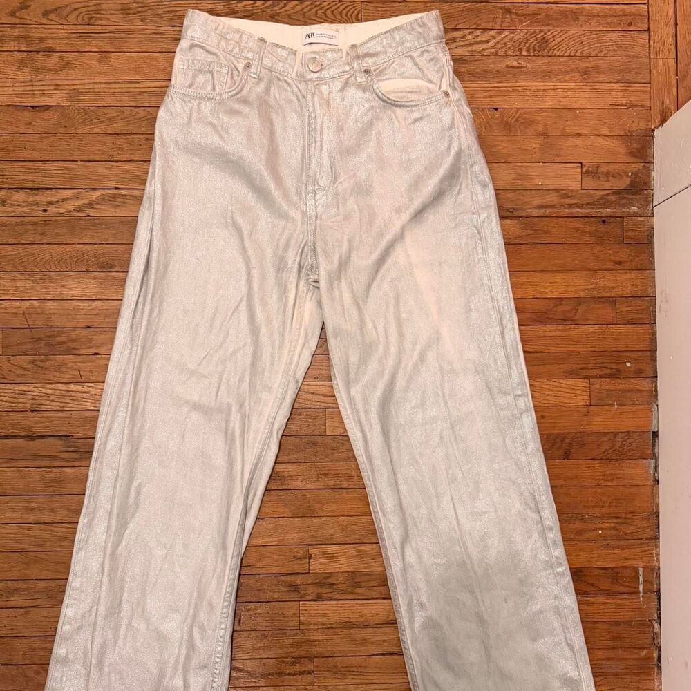 Zara Women's Cream and Tan Jeans